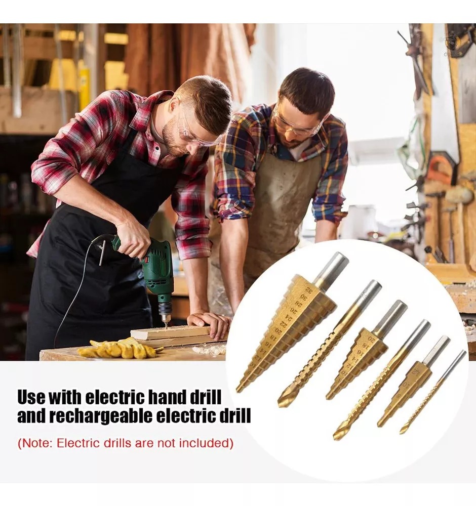 Miniatura 7 de Juego de 6 Brocas Escalonada de Acero